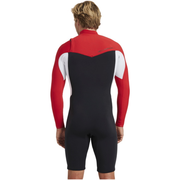 2026 Billabong Homem Revolution Natural AI 2mm Manga Comprida Chest Zip Shorty Fato De Mergulho ABYW400128 - Deep Red